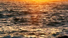 Sunset Waves Silhouette 4K Glistening Sun Rays