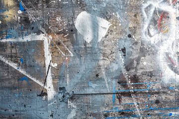 Wall Mural - abstract grungy scratched texture with colorful paint blobs. colorful background.