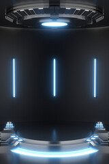 3d rendered sci-fi lighting booth