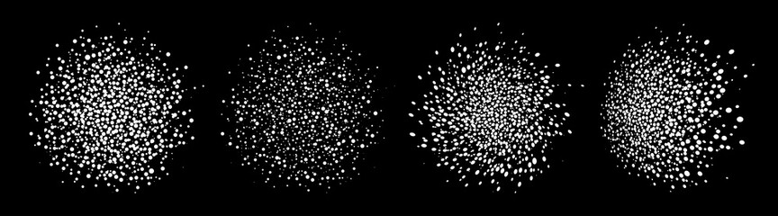 Wall Mural - white blobs of dots pattern set. blots of dot backgrounds. vector illustration