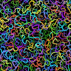Canvas Print - grunge striped wavy rainbow seamless pattern background