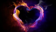 Colorful And Passionate Heart Of Fire