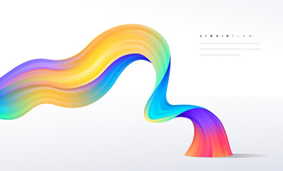 Wall Mural - Colorful liquid wave background, Dynamic 3d color flow vector element for website, brochure, poster. Colorful wavy vector illustration, Modern background design.
