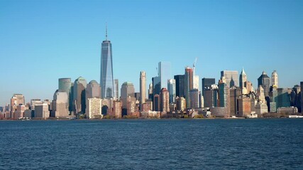 Fototapete - Downtown Manhattan skyline at sunny day, New York city
