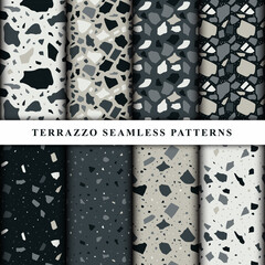 Wall Mural - set of terrazzo seamless patterns. terrazzo floor pattern. terrazzo seamless pattern. collection of 
