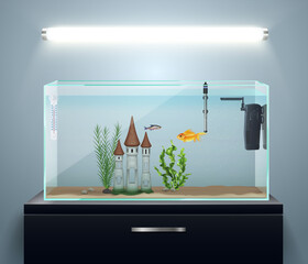 Canvas Print - Aquarium Realistic Composition