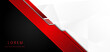 © Pramote - Template corporate banner concept red black grey and white contrast background.
