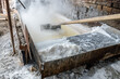 Drohobych salt plant in the existence from 1250 is the oldest working salt plant in Drohobych, Lviv region, Ukraine. The manufacturing process.