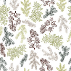 Wall Mural - Vector   pattern with Christmas plants