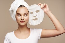 Woman With Towel On Head Mask Clean Skin Health