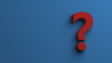 Red Question Mark On Blue Background
