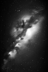 Sticker - night starry sky and milky way. black white space background