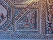 © Ilona Lablaika - Decorative corner with geometric ornamented borders of Roman floor mosaic which is freely accessible for everybody outdoors in Vitchen, Luxembourg