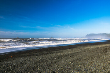 Poster - Sunny winter day at Rialto Beach, Mora Area, Olympic National Park, Washington