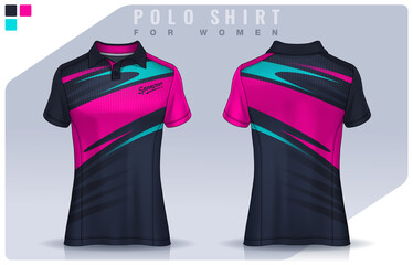 t-shirt sport design for women,  Jersey mockup.  Polo Uniform template.