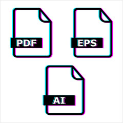 Canvas Print - File Glitch Icon, Pdf Ai Eps Format, Computer File Icon, Computer Record, Information, Instruction Data Computer Storage Device