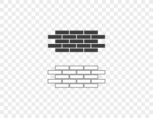 Wall Mural - Bricks, wall, work icon on transparent background. Vector illustration.