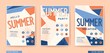 © poleshuki - Set of modern Summer posters. Seasonal holiday, vacation, party and fun. Vector banners
