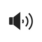 Fototapeta  - Audio speaker volume on line art icon for apps and websites
