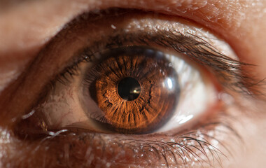 Beautiful close-up human eye. Macro photography.