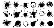 © Feoktistova - Black ink splashes. Grunge splatters. Abstract background. Grunge text banners