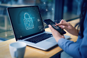 cyber security business technology antivirus alert protection security and cyber security firewall c