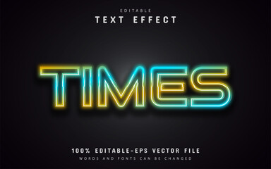 Wall Mural - Time text, colorful neon text effect