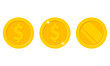 Set of coins icon isolated on white background. Vector illustration.