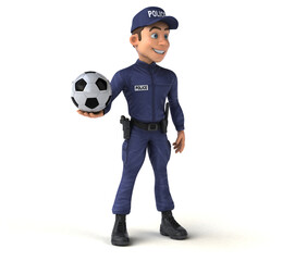 Fun 3D illustration of a cartoon Police Officer