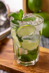 Sticker - Mojito cocktail with lime, mint and ice