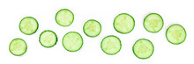 Cucumber Pattern Panorama With Many Round Slices