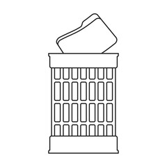 Wall Mural - Can trash vector outline icon. Vector illustration can trash on white background. Isolated outline illustration icon of garbage basket.