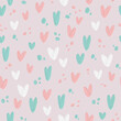 Raster seamless background, oil art imitation. Cute background with hearts. Suitable for textiles, wallpaper, wrapping paper, packaging.