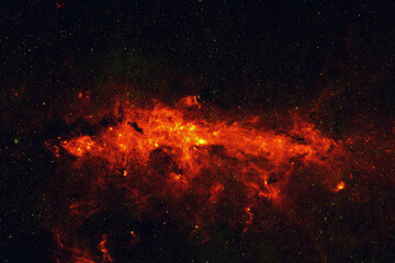 Wall Mural - amazing space with stars, galaxies, constellations and red nebulae. deep space with an explosion