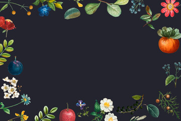 Wall Mural - Vintage botanical frame with design space