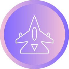 Sticker - Unique Fighter jet Vector Line Icon