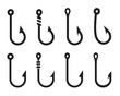 Vector Fishing Hooks For Hanging Lures. isolate on white background.