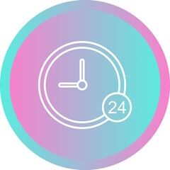 Canvas Print - Unique 24 Hour Service Vector Line Icon