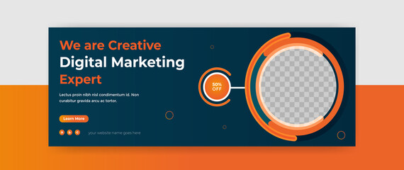 Wall Mural - digital marketing webinar facebook cover banner template social media post