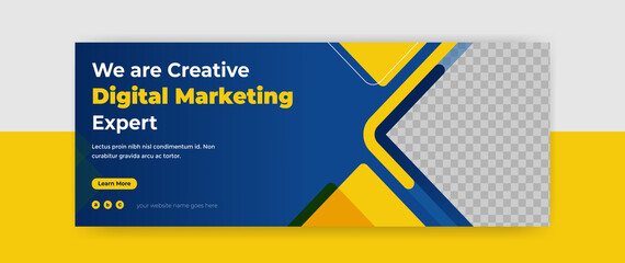 Wall Mural - digital marketing webinar facebook cover banner template social media post