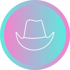 Canvas Print - Unique Cowboy Hat Line Vector Icon