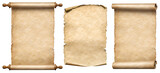 Fototapeta Koty - old paper vertical scrolls set isolated