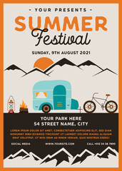 Summer festival poster vector design