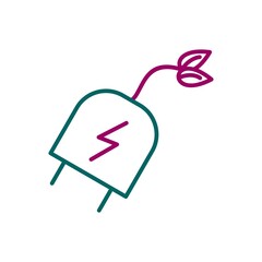 Canvas Print - Unique Electric Plug Vector Line Icon