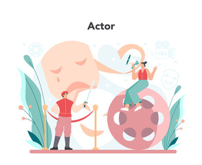 Wall Mural - Actor and actress concept. Theatrical performer or movie production