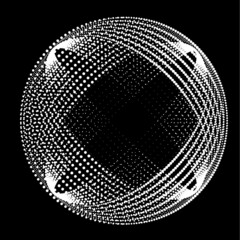 futuristic design . Digital visualization . Particles stream background . Technology information concept. Flow lines . Vector sphere . Halftone dots