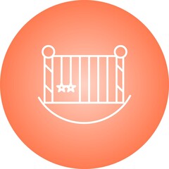 Canvas Print - Unique Baby Cot Line Vector Icon