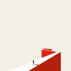 Business path or mission vector concept. Symbol of career, risk and danger. Minimal illustration.