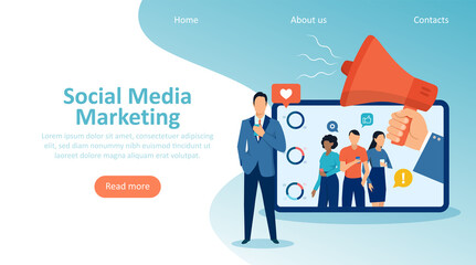 Wall Mural - digital social media marketing concept