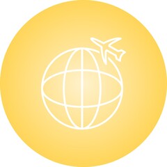 Sticker - Unique International Flights Line Vector Icon